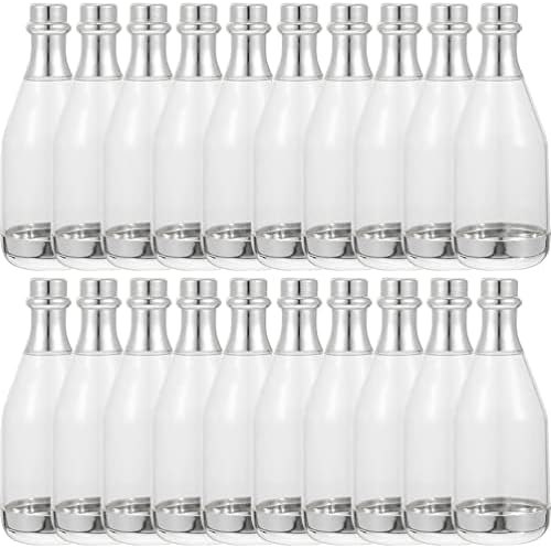 TOYANDONA 20Pcs Clear Plastic Candy Bottles with Metallic Base