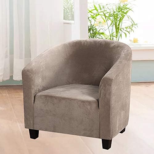 GULI Velvet Tub Chair Covers for Armchairs Khaki