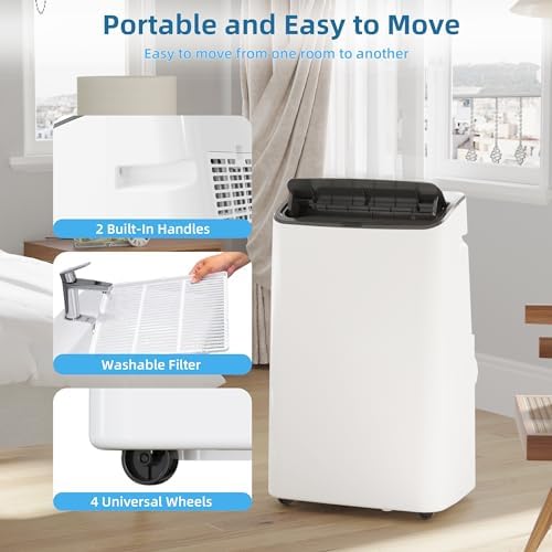 14000 BTU Portable Air Conditioner with Fan and Dehumidifier