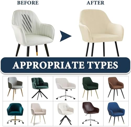 Velvet Curved Back Dining Chair Cover with Arms