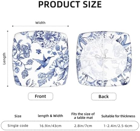Granbey Blue and White Chair Covers with Navy Floral Design