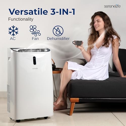 SereneLife SLPAC240W Portable Air Conditioner White 12000 BTU