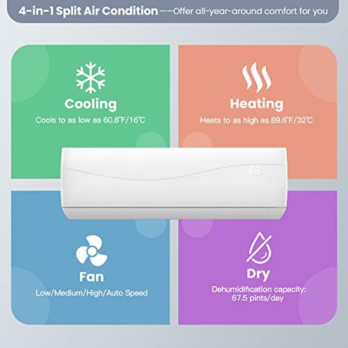 KOTEK 18000 BTU Mini Split AC Heating System with Heat Pump