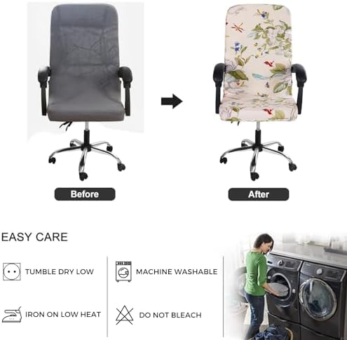 SearchI Office Chair Cover with Durable Zipper and Stretchable Design