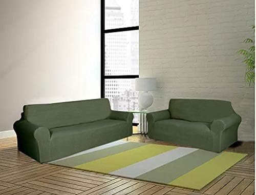 Sapphire Home 2-Piece Sofa and Loveseat Slipcovers Set Green