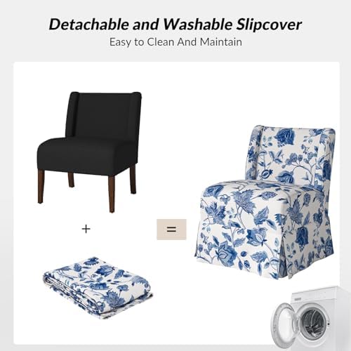HULALA Home Accent Chair with Washable Floral Slipcover