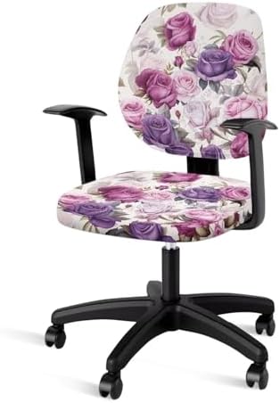 Premium Purple Rose Office Chair Cover