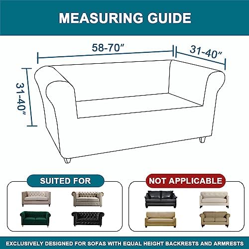 Turquoize Stretch Sofa Cover for Chesterfield Loveseat