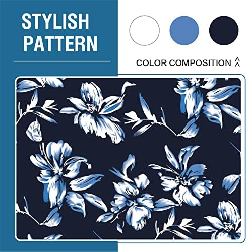 Floral Printed Fleece Wingback Chair Slipcover - Navy