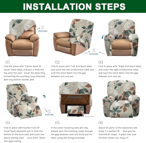 CRFATOP Stretch Recliner Slipcover 4 Piece for Living Room