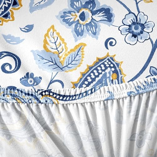 Lalluxy Stretchy Dining Chair Slipcovers Set of 4 Blue Flowers III