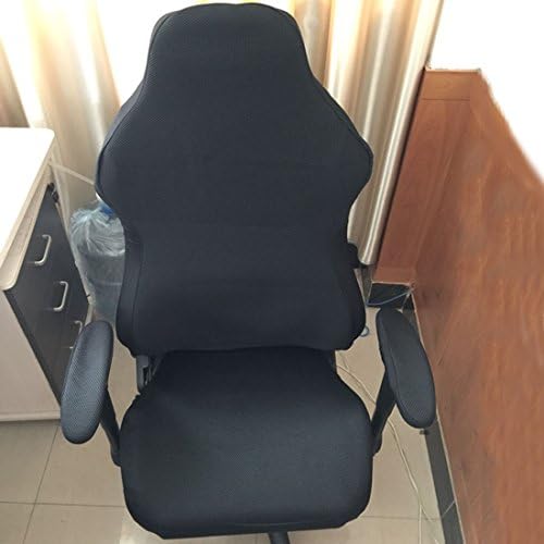 Office Computer Game Chair Cover with Zipper - Black