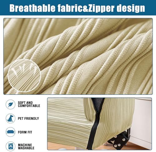 Doottoo Office Chair Covers with Zipper Beige