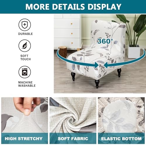 KRFOONN Armless Chair Covers for Living Room and Dining Room