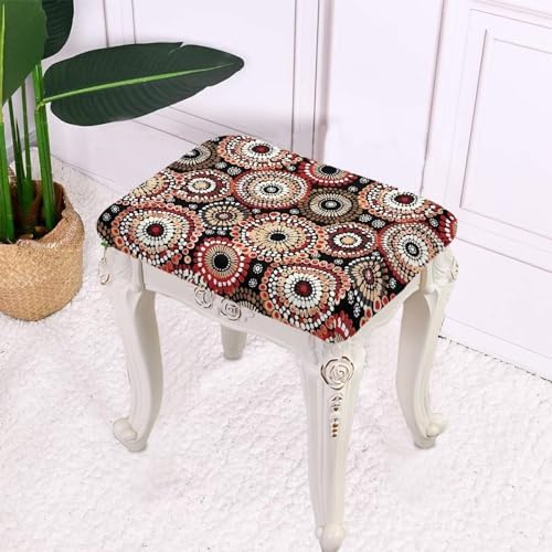 Boho Floral Bar Stool Covers Set of 2 Stretch Seat Covers