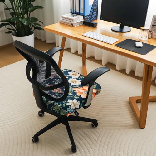FORCHEER Velvet Floral Office Chair Seat Cover