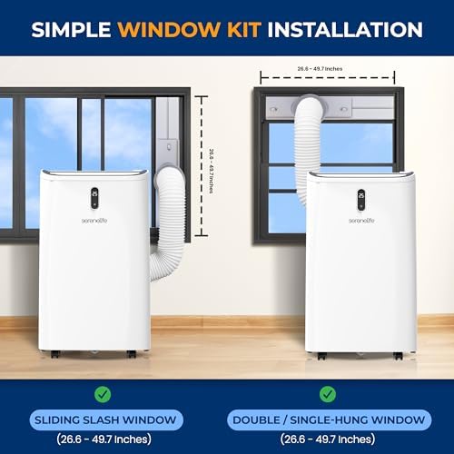 SereneLife SLPAC240W Portable Air Conditioner White 12000 BTU