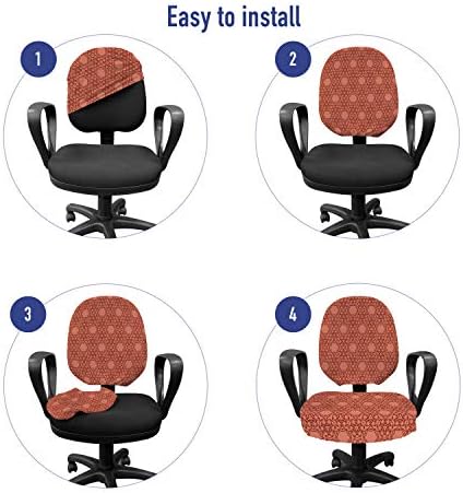 Ambesonne Abstract Office Chair Slipcover Dark Rust 2 Piece Set