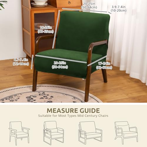 NICEEC Green Spandex Mid Century Chair Covers with Zippers