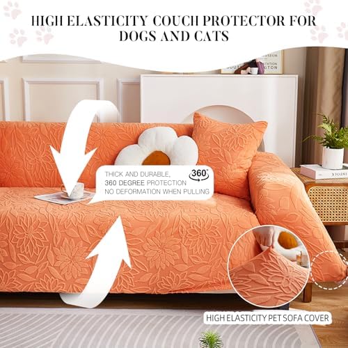 Boho 3D Floral Pet Couch Cover with 2 Pillow Covers