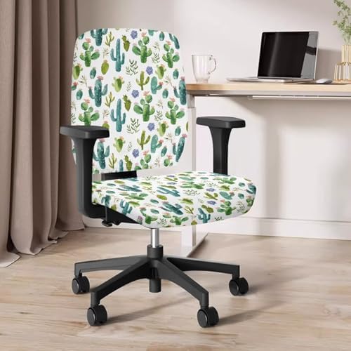 Wanzuoeng Cactus Print Armchair Slipcover for Office Chair