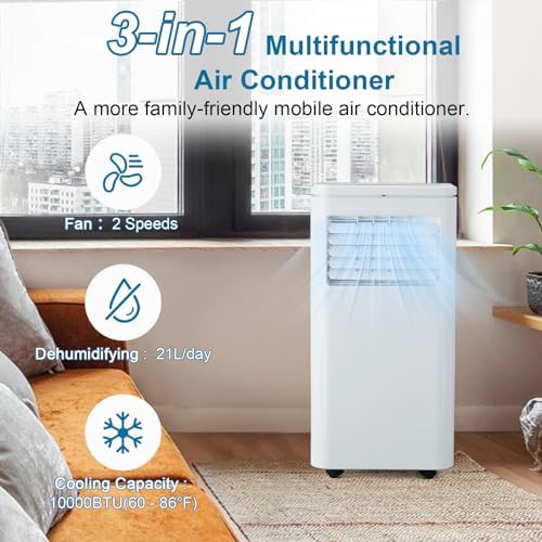 Garvee 10000 BTU Portable AC 3 in 1 with LCD Remote