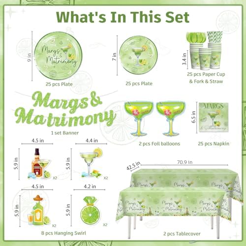 171 Pcs Margarita Party Tableware Set with Decor