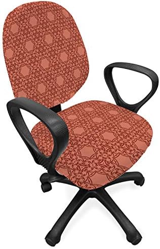 Ambesonne Abstract Office Chair Slipcover Dark Rust 2 Piece Set
