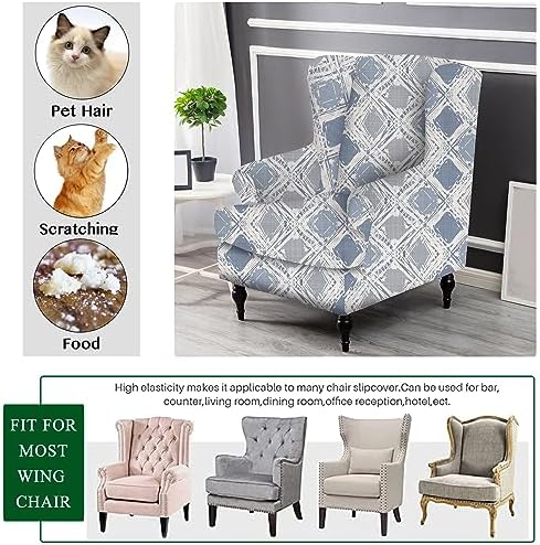 CRFATOP 2 Piece Stretch Wingback Chair Slipcover