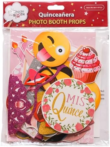Quinceanera Photo Booth Props - 41 Piece Kit