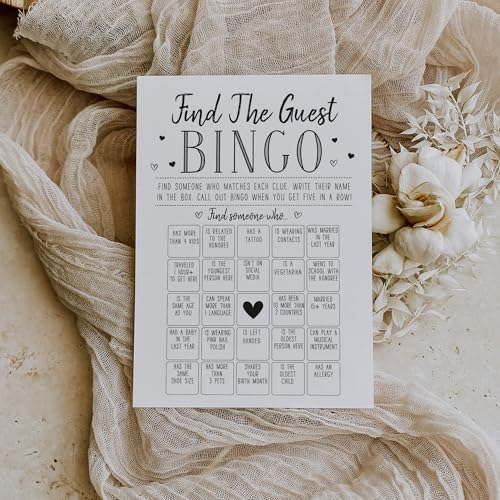 Find The Guest Bingo Game for Events - 50 Cards Included
