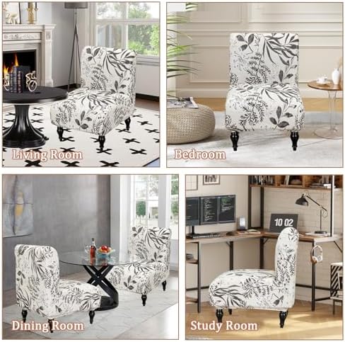 FUANGUI Armless Chair Cover Slipcover for Living Room