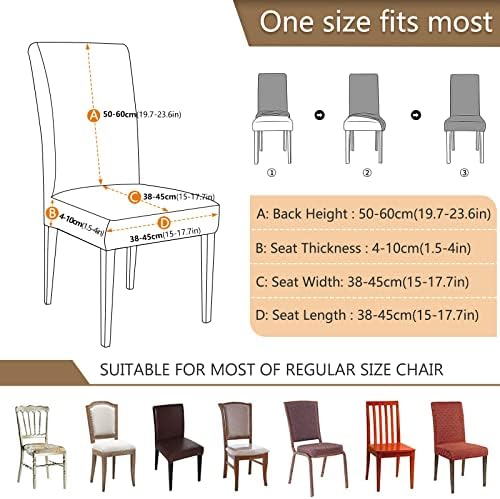 ALAZA Dining Chair Covers with Starfish and Seashell Design