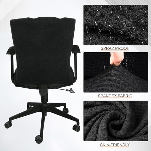 Moukeren 4 Pack Office Chair Covers Set Stretchable Removable