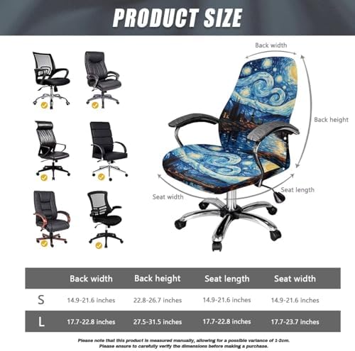 Starry Night Office Chair Cover Stretchable Swivel with Elastic Bottom
