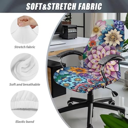 Garucesta Stretchable Office Chair Slipcover with Elastic Edge