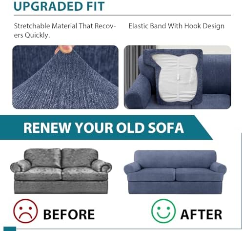 Jcones T Cushion Sofa Slipcover 3 Piece Set