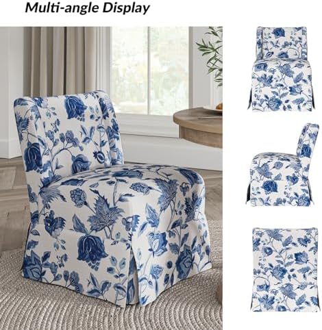 HULALA Home Accent Chair with Washable Floral Slipcover