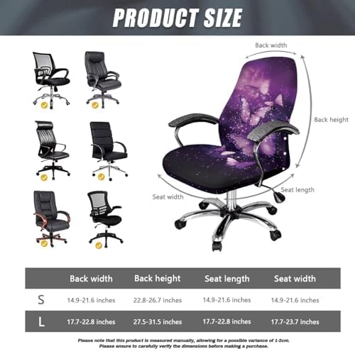Modern Gothic Purple Butterfly Chair Cover for Office and Home