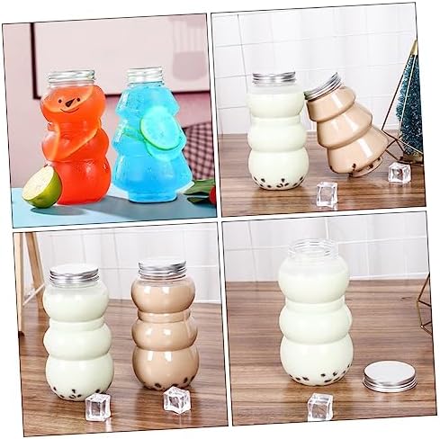 NOLITOY 10pcs Snowman Shaped Juice Bottles