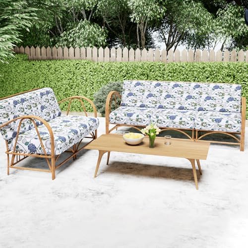 Smiry Printed Couch Cushion Covers 3 Pack Light Green
