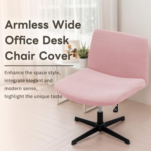 Pink Armless Chair Cover for Home Office