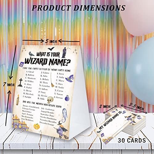 Whats Your Wizard Name Game Sign for Baby Shower