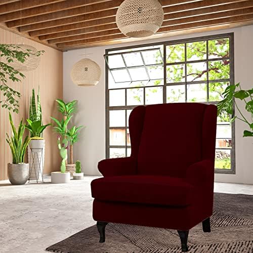 Eco-Ancheng 2 Piece Wingback Chair Slipcover