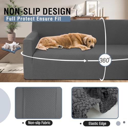 ALIECOM Stretch L Shape Sofa Slipcover with Elastic Bottom