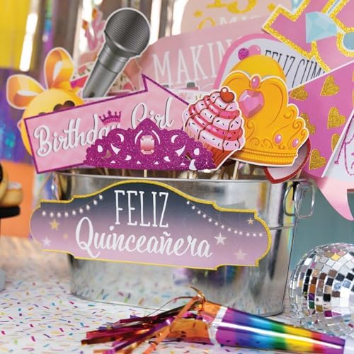 Quinceanera Photo Booth Props - 41 Piece Kit
