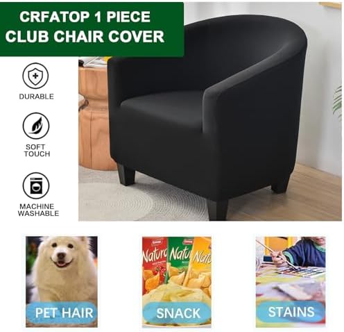 CRFATOP Club Chair Slipcover Printed Round Couch Cover