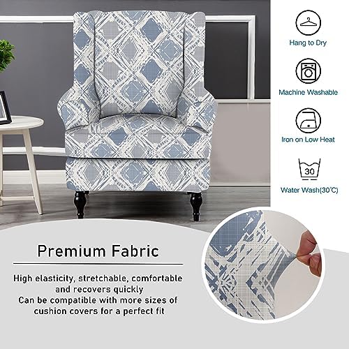 CRFATOP 2 Piece Stretch Wingback Chair Slipcover