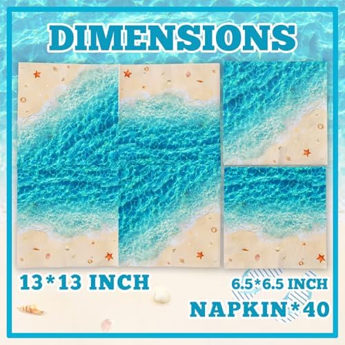 Nautical Beach Napkins 40Pcs Ocean Themed Party Decor