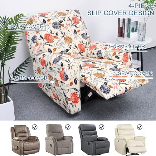 Eco-Ancheng 4-Piece Recliner Slipcovers with Pocket